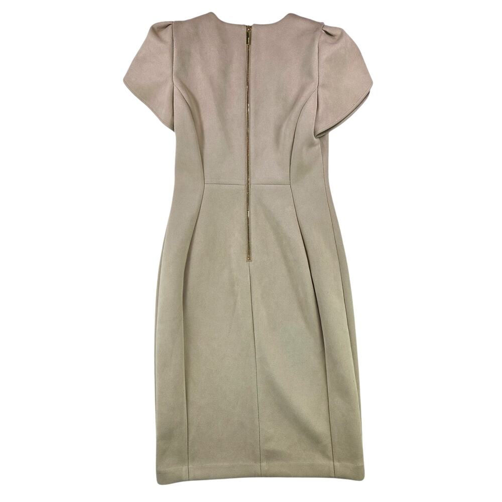 Calvin Klein | Cream, Faux Suede Dress | Size 4 - Picture 4 of 4